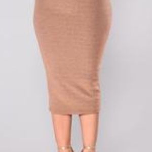 Gilded Rose Gold Midi Skirt